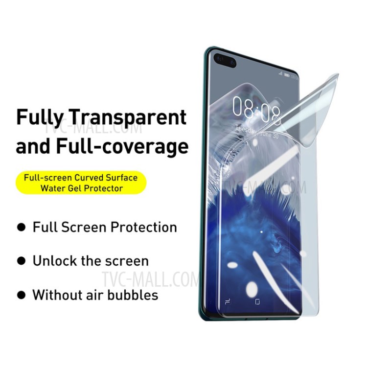 2pcs BASUES 0.15mm Mince Souple Plein Film Protecteur De L'écran Incurvé Pour Huawei P40 + Pro-2