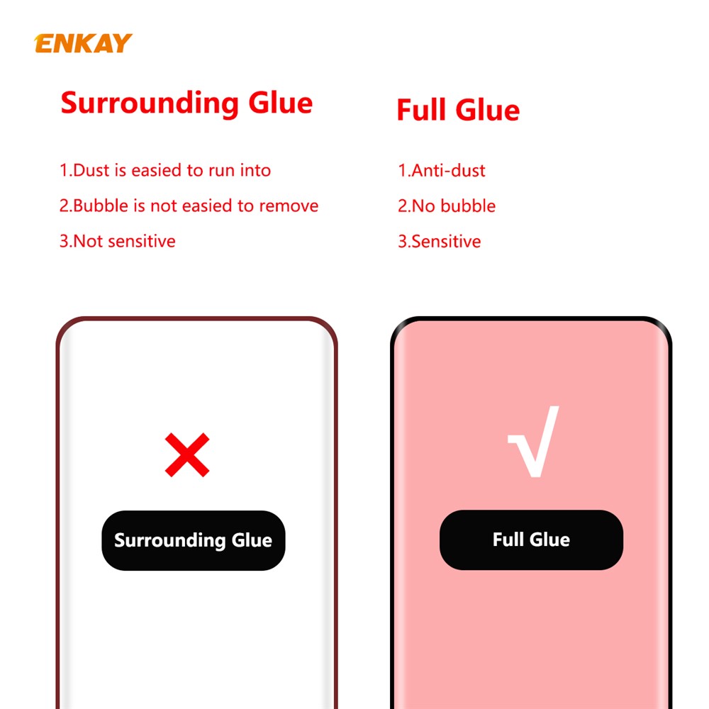 ENKAY 0.26mm 9H 3D Curved Full Glue Tempered Glass Full Screen Film for OnePlus 7T Pro/7 Pro-2