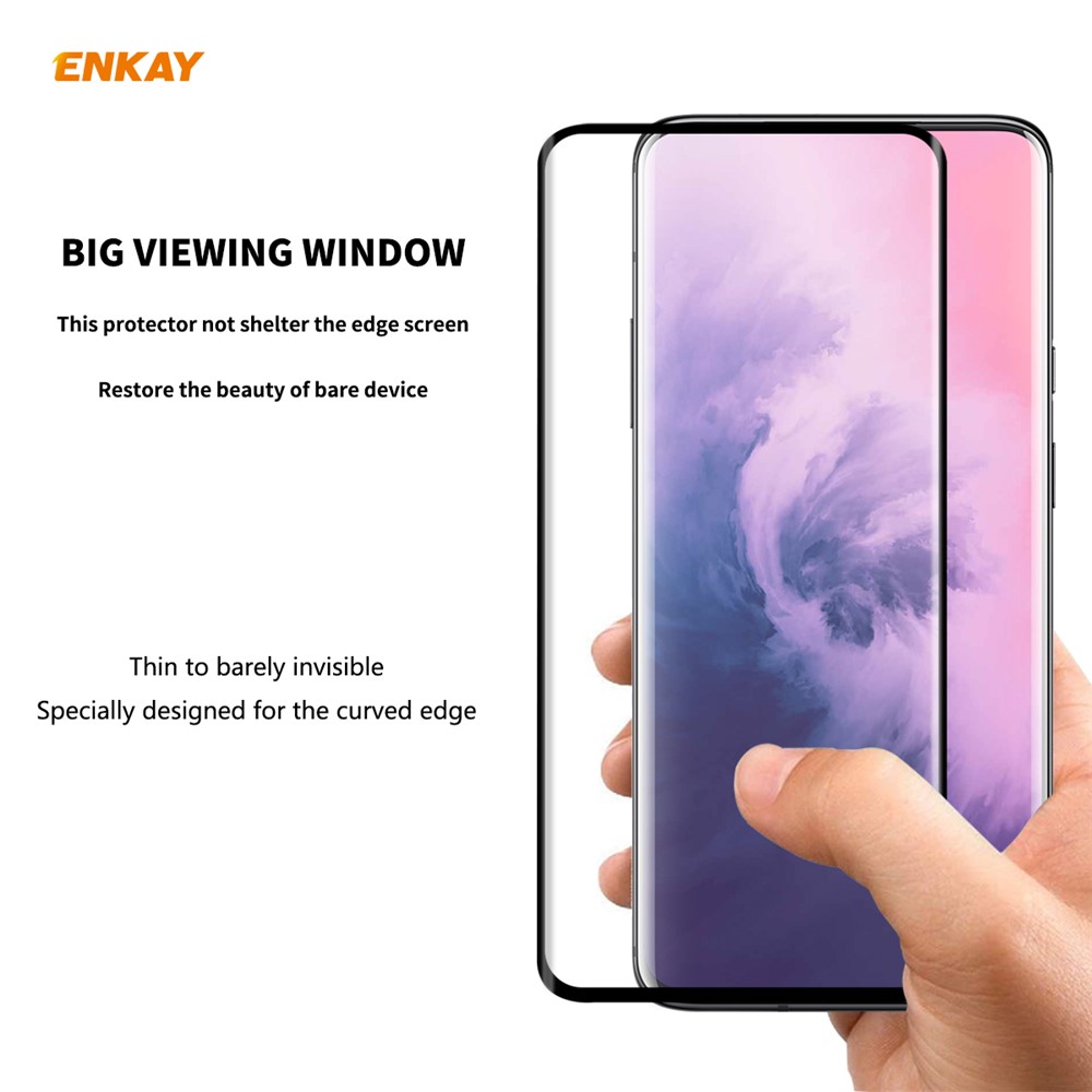 Enkay 0.26mm 9h 3D Curved Glue Full Glass Glass Pantalla Completa Película De Pantalla Completa Para OnePlus 7T PRO / 7 PRO-4