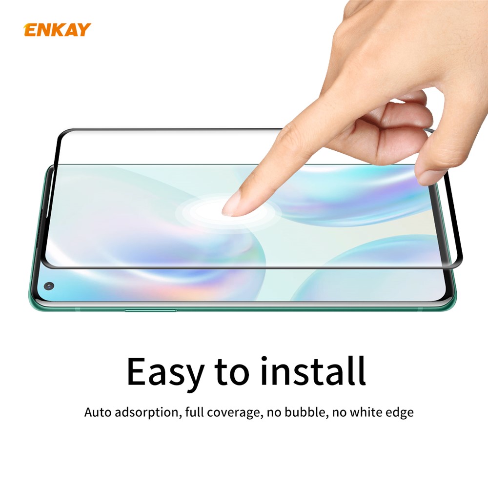 ENKAY 0.26mm 9H 3D Curved Full Glue Tempered Glass Full Screen Film for OnePlus 8-7