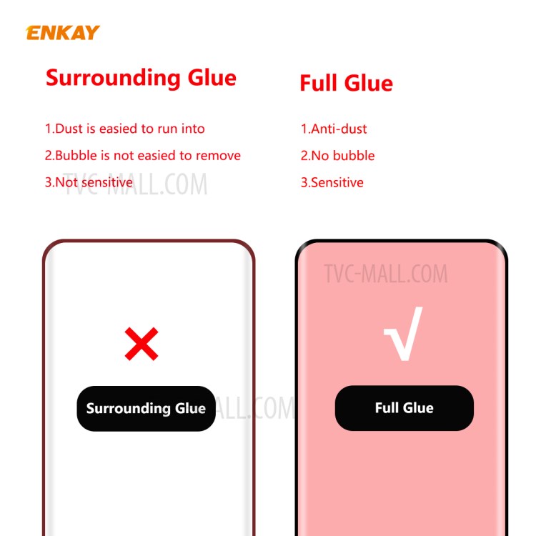 Enkay 0,26 mm 9H 3D Film de Couverture en Verre en Verre Trempé en Verre Complet Incurvé Pour OnePlus 8 Pro