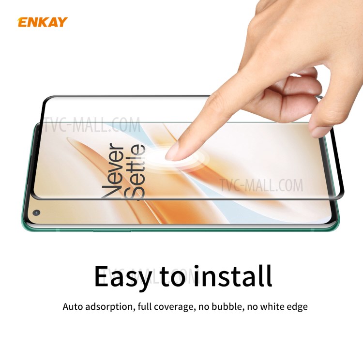 Enkay 0,26 mm 9H 3D Film de Couverture en Verre en Verre Trempé en Verre Complet Incurvé Pour OnePlus 8 Pro