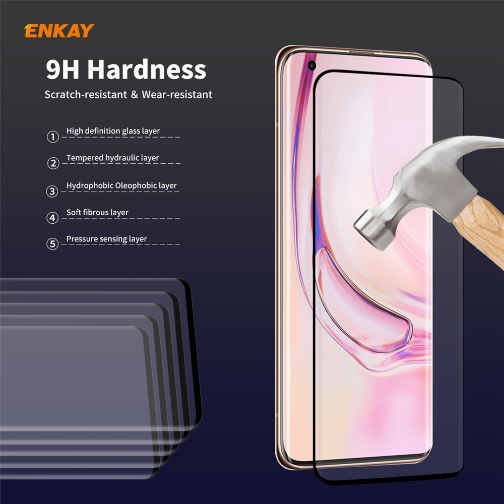 ENKAY 0.26mm 9H 3D Curved Full Glue Tempered Glass Full Screen Film for Xiaomi Mi 10/Mi 10 Pro-6