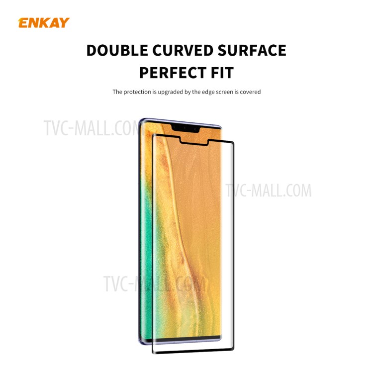 ENKAY 0.26mm 9H 3D Curved Full Glue Tempered Glass Full Screen Film for Huawei Mate 30 Pro-3