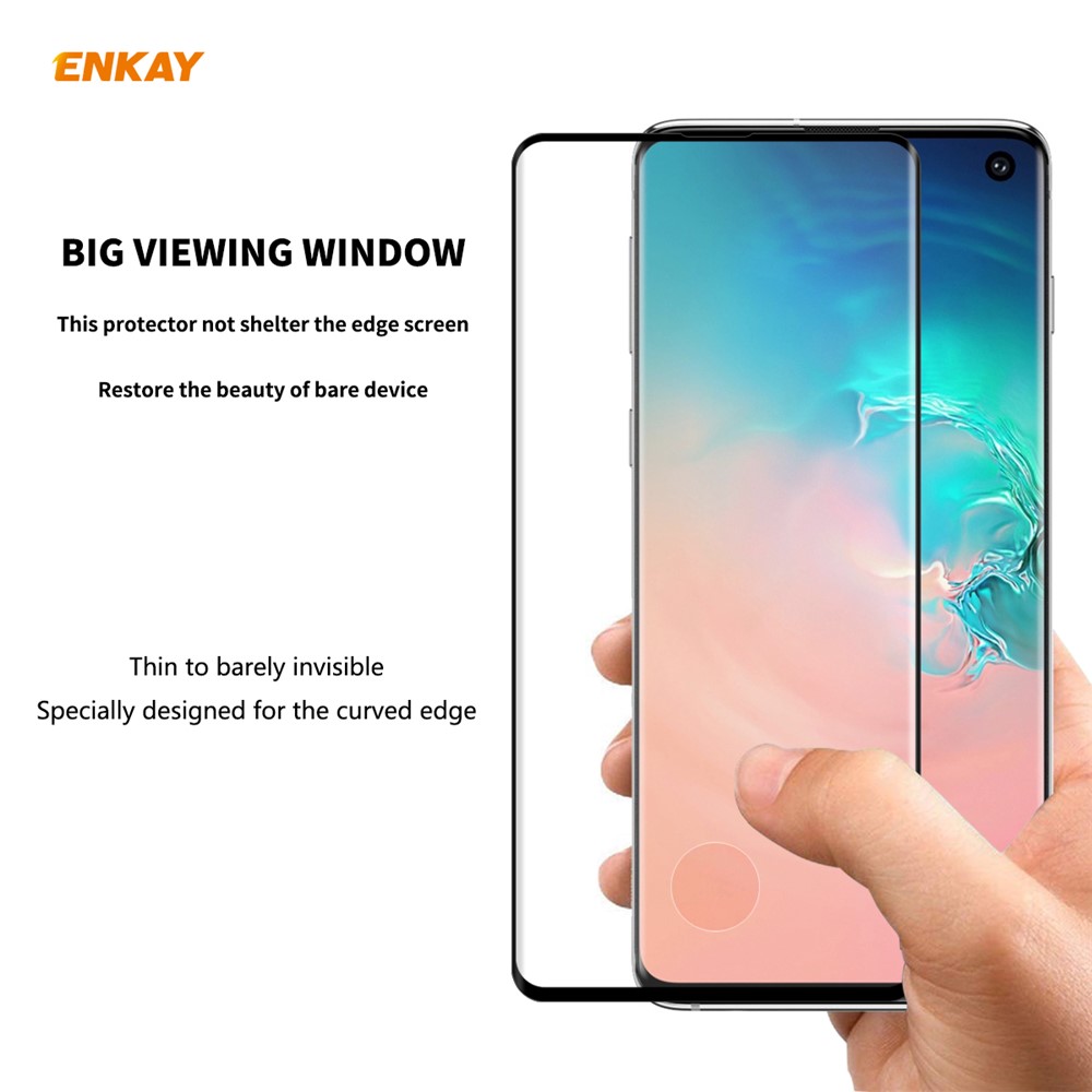 ENKAY 0.26mm 9H 3D Curved Full Glue Tempered Glass Full Screen Film for Samsung Galaxy S10-4