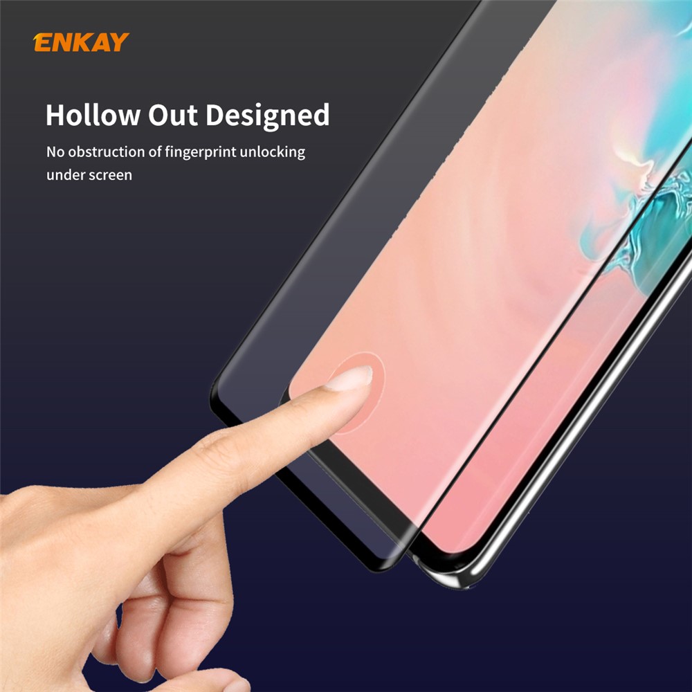 ENKAY 0.26mm 9H 3D Curved Full Glue Tempered Glass Full Screen Film for Samsung Galaxy S10-5