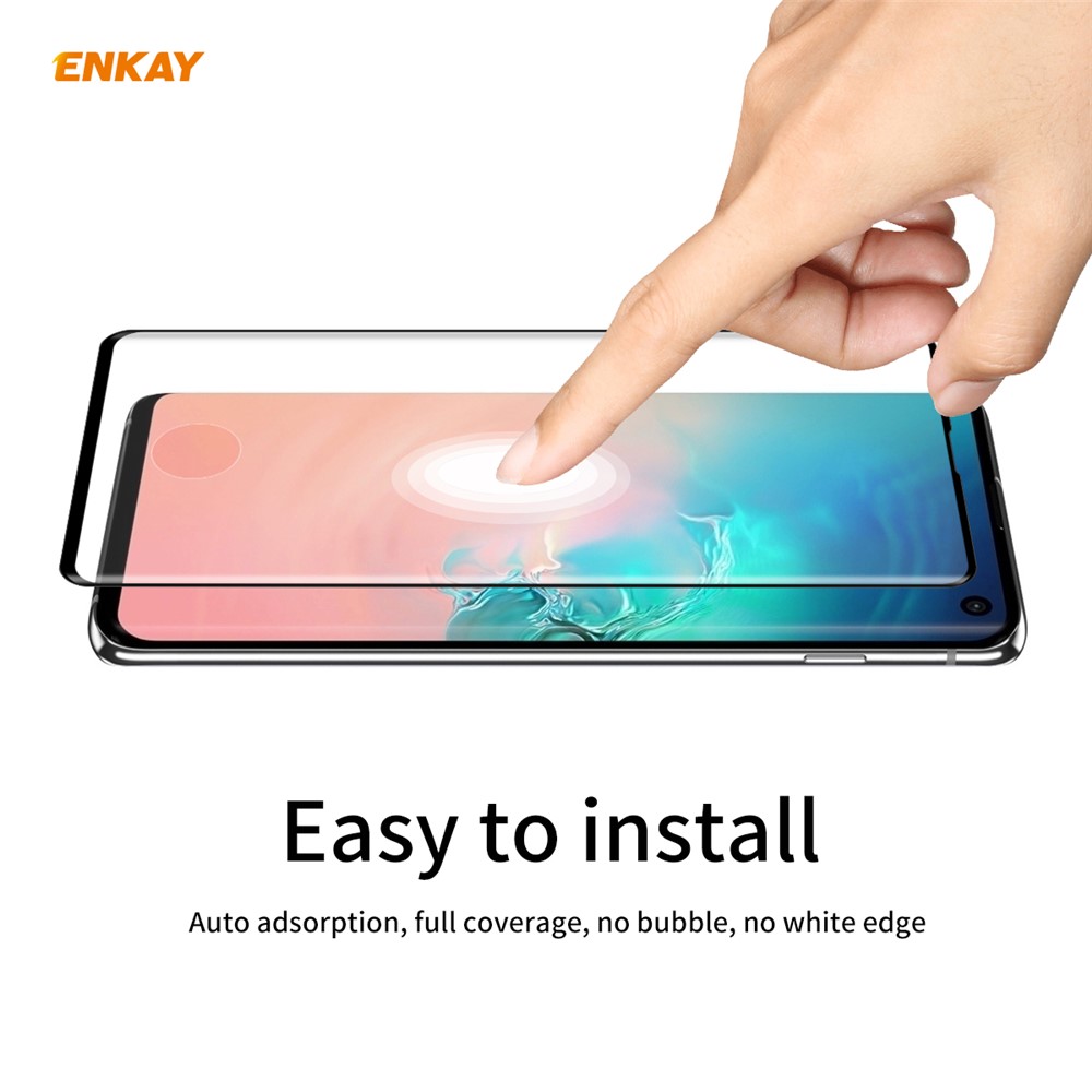 ENKAY 0.26mm 9H 3D Curved Full Glue Tempered Glass Full Screen Film for Samsung Galaxy S10-7