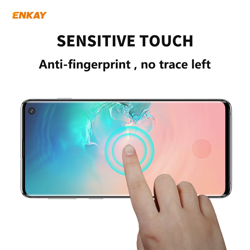 ENKAY 0.26mm 9H 3D Curved Full Glue Tempered Glass Full Screen Film for Samsung Galaxy S10-8