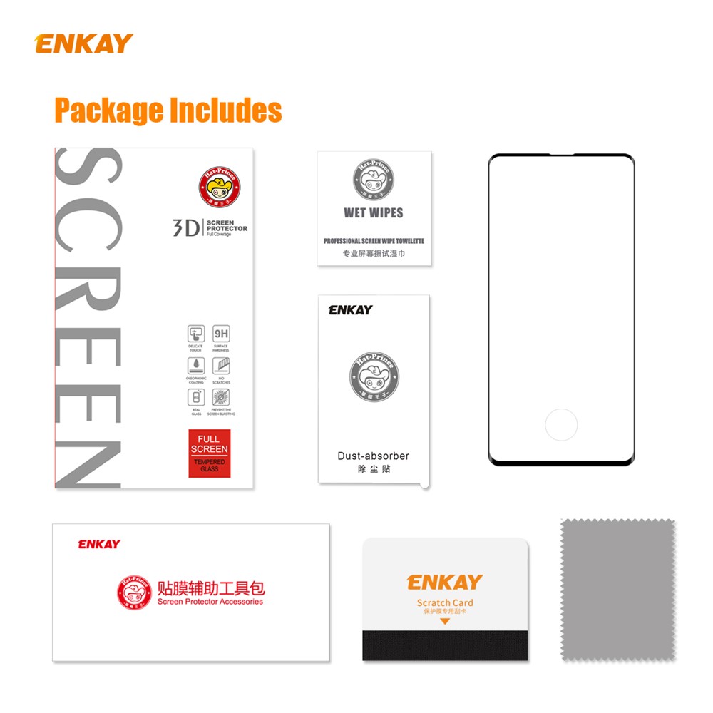 ENKAY 0.26mm 9H 3D Curved Full Glue Tempered Glass Full Screen Film for Samsung Galaxy S10-9