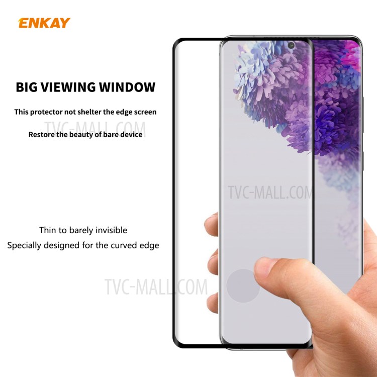 ENKAY 0.26mm 9H 3D Curved Full Glue Tempered Glass Full Screen Film Protector for Samsung Galaxy S20 Plus-4