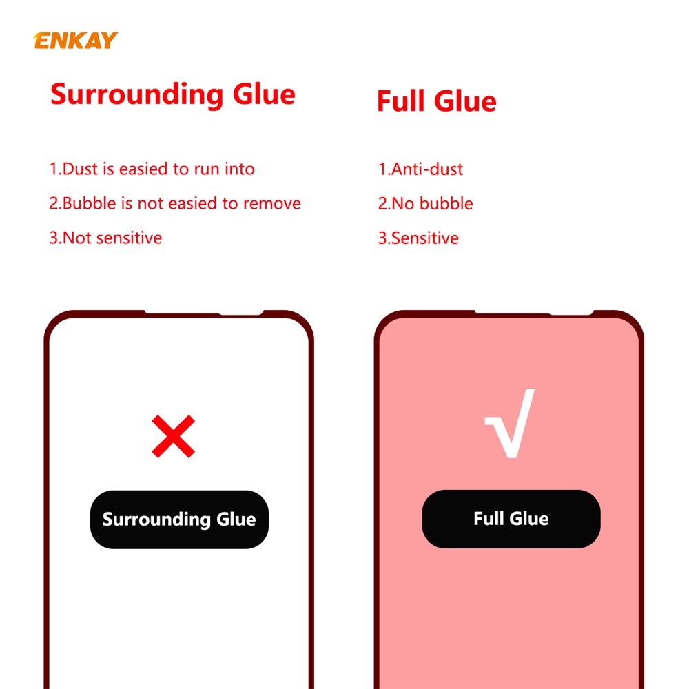 Enkay Pegamento Completo Tamaño Completo 0.26mm 9h 2.5D Protector De Pantalla De Cristal Templado Para Huawei P40 Lite 4G / NOVA 7i / NOVA 6 SE-3