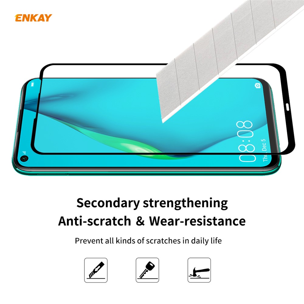 Enkay Pegamento Completo Tamaño Completo 0.26mm 9h 2.5D Protector De Pantalla De Cristal Templado Para Huawei P40 Lite 4G / NOVA 7i / NOVA 6 SE-5