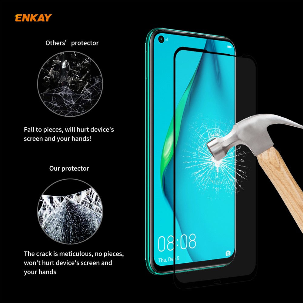 Enkay Pegamento Completo Tamaño Completo 0.26mm 9h 2.5D Protector De Pantalla De Cristal Templado Para Huawei P40 Lite 4G / NOVA 7i / NOVA 6 SE-7