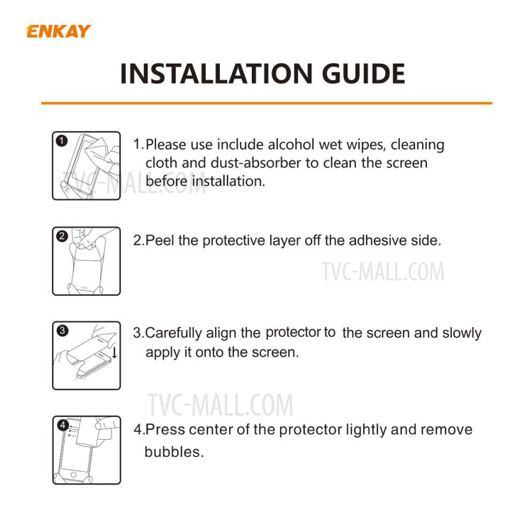 ENKAY Full Glue Full Size 0.26mm 9H 2.5D Tempered Glass Screen Protector for Huawei Y6p-10