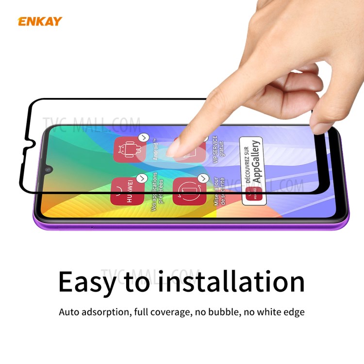 ENKAY Full Glue Full Size 0.26mm 9H 2.5D Tempered Glass Screen Protector for Huawei Y6p-6