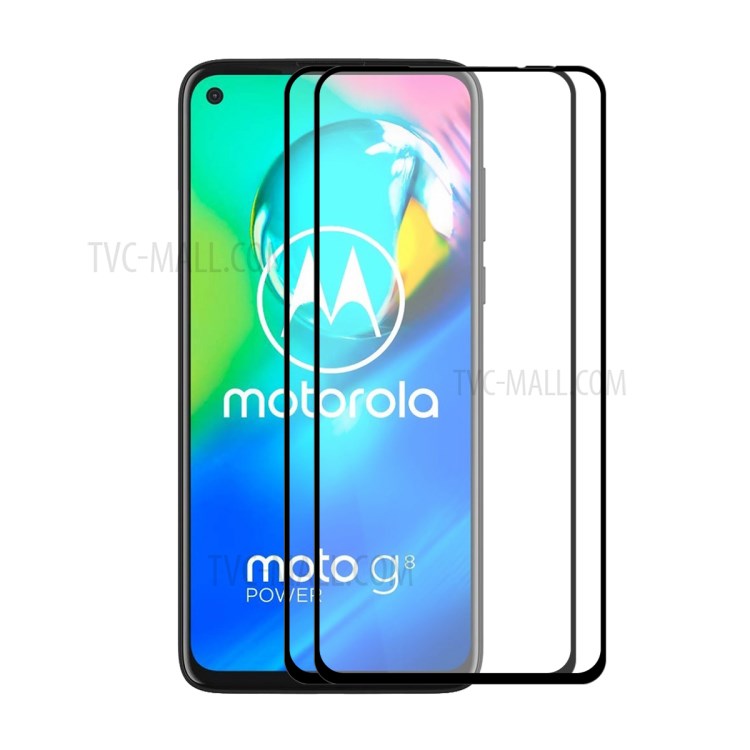 HAT PRINCE 2Pcs / Set Colle Complète En Taille 0.26mm 9H 2.5D Tempérée Protection D'écran En Verre Pour Pouvoir Motorola Moto G8-1