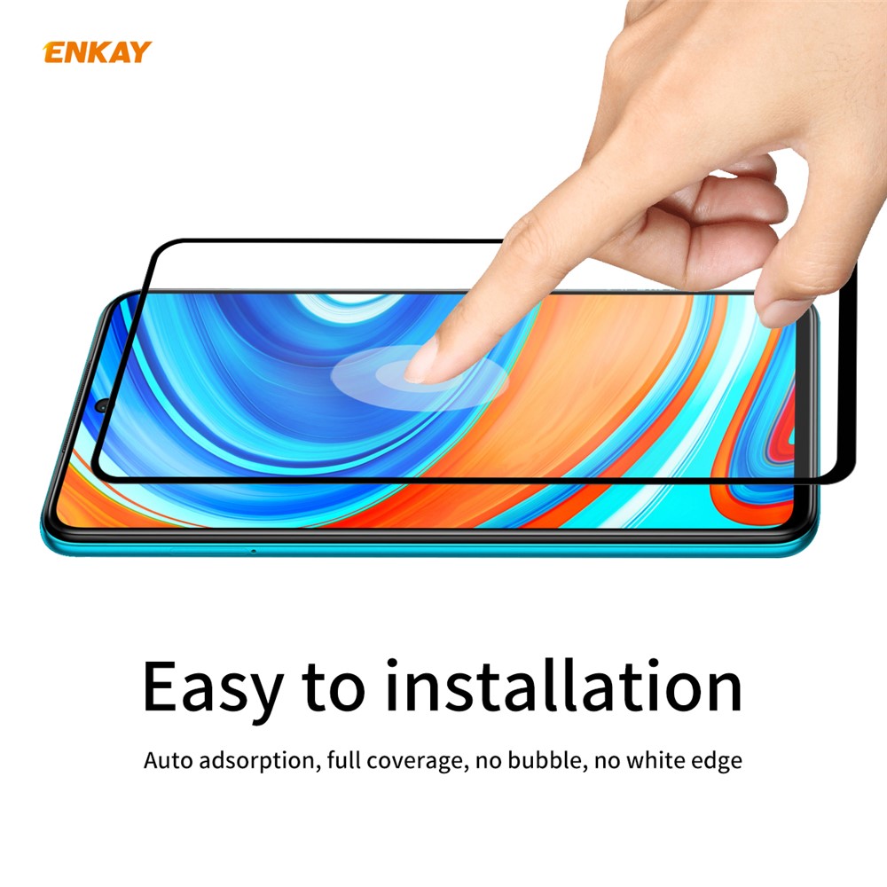 ENKAY Full Glue Full Size 0.26mm 9H 2.5D Tempered Glass Screen Protector for Xiaomi Redmi Note 9S/Redmi Note 9 Pro/Redmi Note 9 Pro Max-6