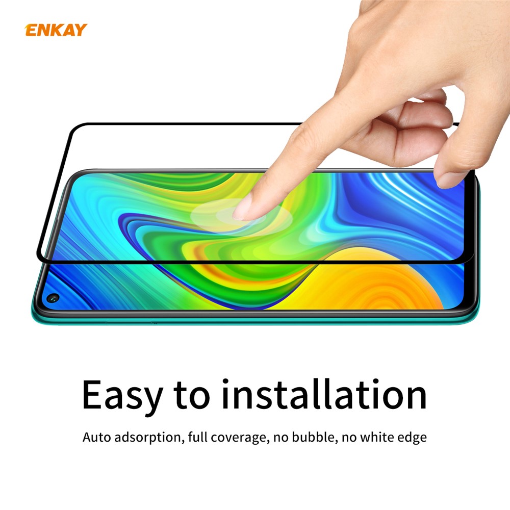 ENKAY Full Glue Full Size 0.26mm 9H 2.5D Tempered Glass Screen Protector for Xiaomi Redmi 10X 4G/Redmi Note 9-6