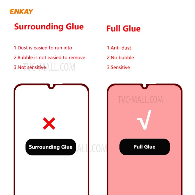 ENKAY Full Glue Full Size 0.26mm 9H 2.5D Tempered Glass Screen Protector for Xiaomi Redmi 10X 5G/Mi 10 Lite 5G-3