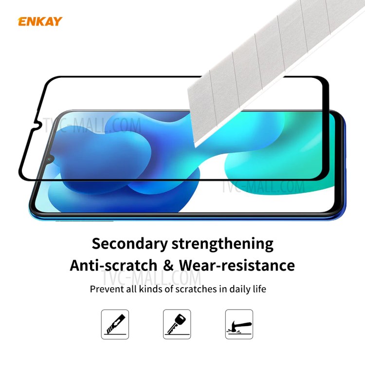 ENKAY Full Glue Full Size 0.26mm 9H 2.5D Tempered Glass Screen Protector for Xiaomi Redmi 10X 5G/Mi 10 Lite 5G-6