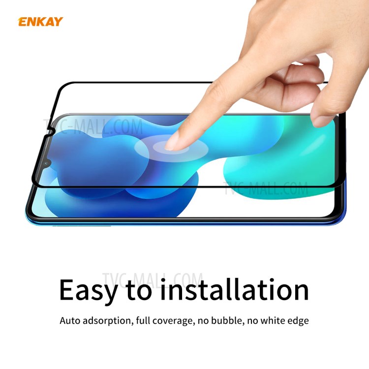 ENKAY Full Glue Full Size 0.26mm 9H 2.5D Tempered Glass Screen Protector for Xiaomi Redmi 10X 5G/Mi 10 Lite 5G-7