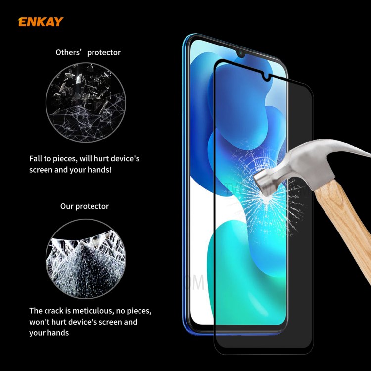 ENKAY Full Glue Full Size 0.26mm 9H 2.5D Tempered Glass Screen Protector for Xiaomi Redmi 10X 5G/Mi 10 Lite 5G-8