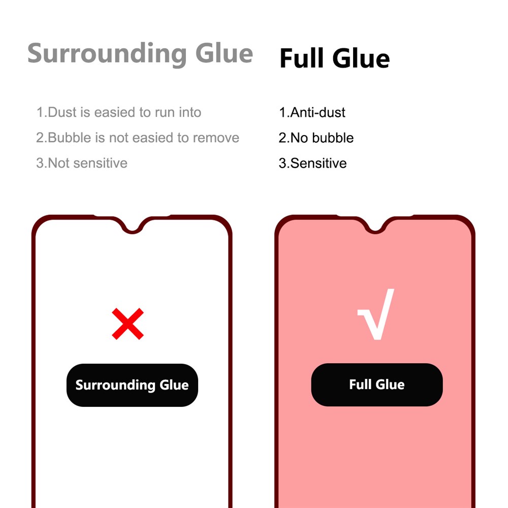 HAT-PRINCE Fulle Glue Pleine Taille 0,26 mm 9H 2,5d Protecteur D'écran en Verre Trempé Pour Xiaomi Redmi 9a / 9c / 9c NFC-3