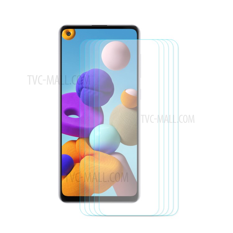 HAT PRINCE 5Pcs/Set 0.26mm 9H 2.5D Tempered Glass Screen Protector for Samsung Galaxy A21s-1