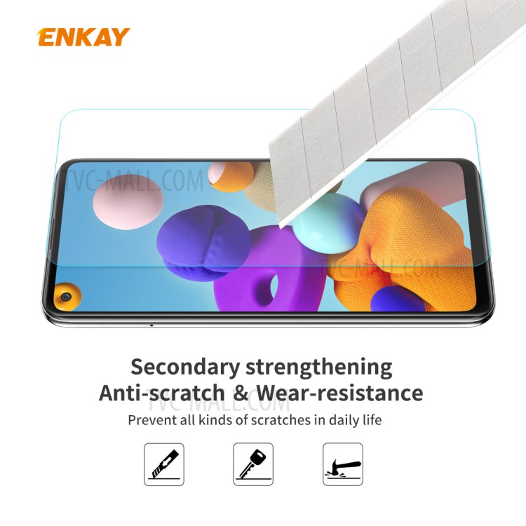 HAT PRINCE 5Pcs/Set 0.26mm 9H 2.5D Tempered Glass Screen Protector for Samsung Galaxy A21s-5