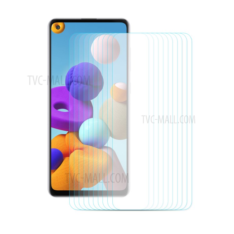 ENKAY 10Pcs/Set for Samsung Galaxy A21s 0.26mm 9H 2.5D Arc Edge Tempered Glass Screen Protective Film-1