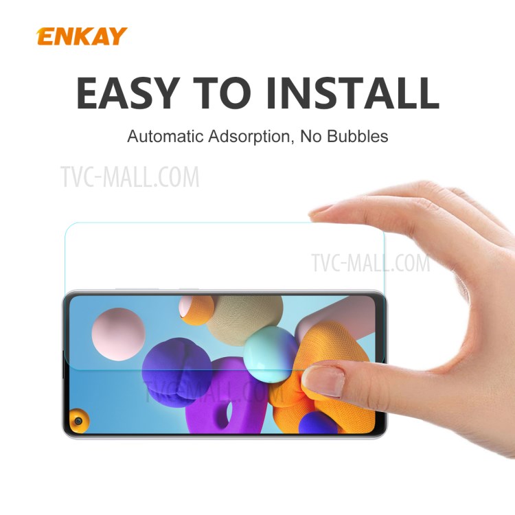 ENKAY 10Pcs/Set for Samsung Galaxy A21s 0.26mm 9H 2.5D Arc Edge Tempered Glass Screen Protective Film-6