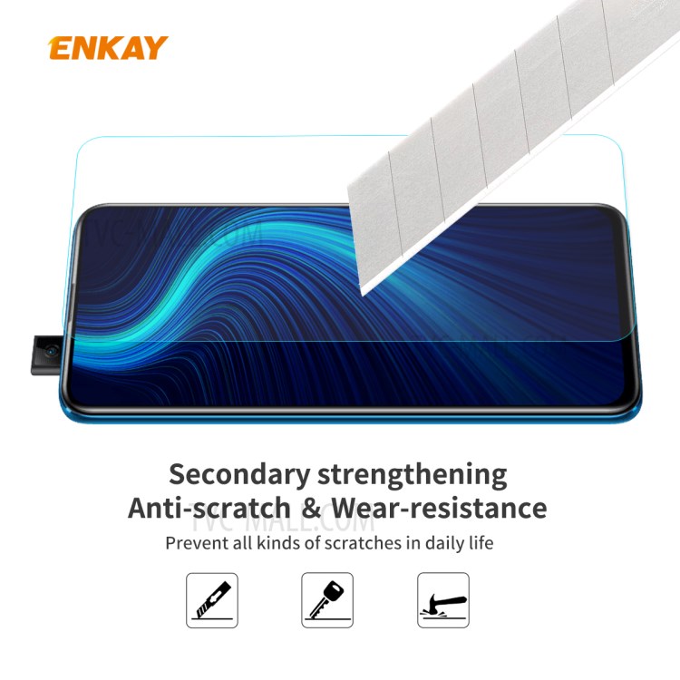 ENKAY 0.26mm 9H 2.5D Arc Edge Tempered Glass Screen Protector Film for Honor X10 5G-5