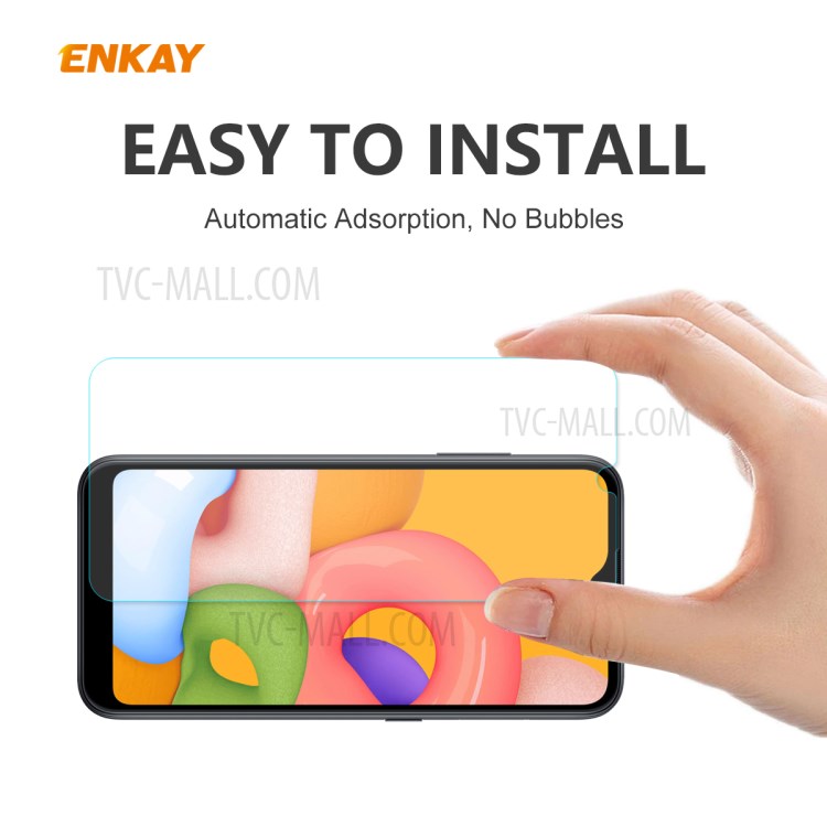 ENKAY 9H 0.26mm 2.5D Дуги Кромки Закаленное Стекло Экрана Защитная Пленка Для Samsung Galaxy A01-6