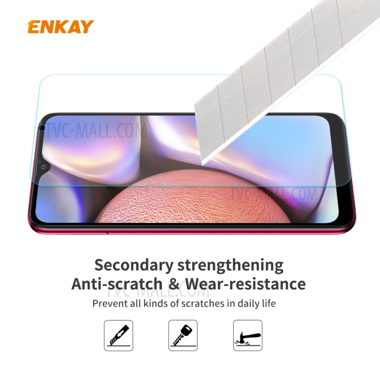 ENKAY 0.26mm 9H 2.5D Arc Edge Tempered Glass Screen Guard Film for Samsung Galaxy A10s-5