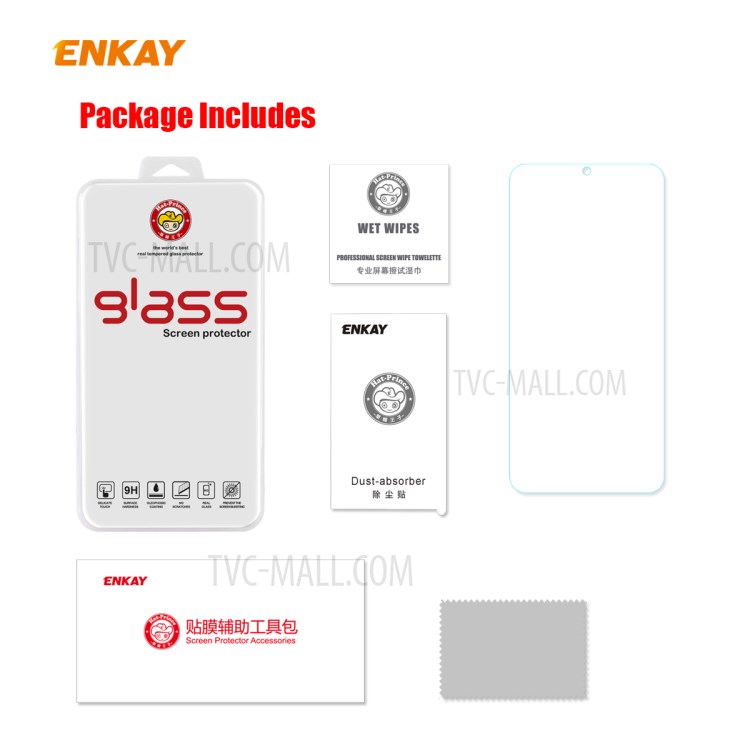 ENKAY 0.26mm 9H 2.5D Arc Edge Tempered Glass Screen Guard Film for Samsung Galaxy A10s-7