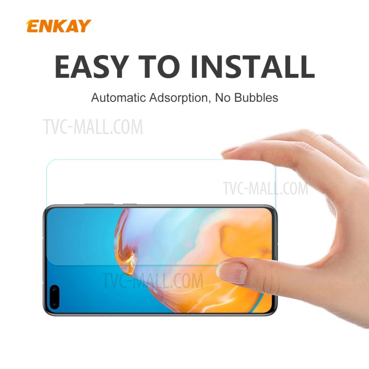 ENKAY 0.26mm 9H 2.5D Arc Edge Tempered Glass Screen Protection Film for Huawei P40-6