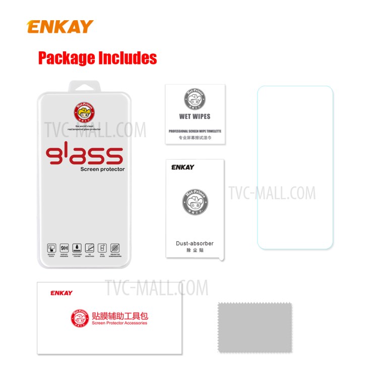 ENKAY 0.26mm 9H 2.5D Arc Edge Tempered Glass Screen Protection Film for Huawei P40-7