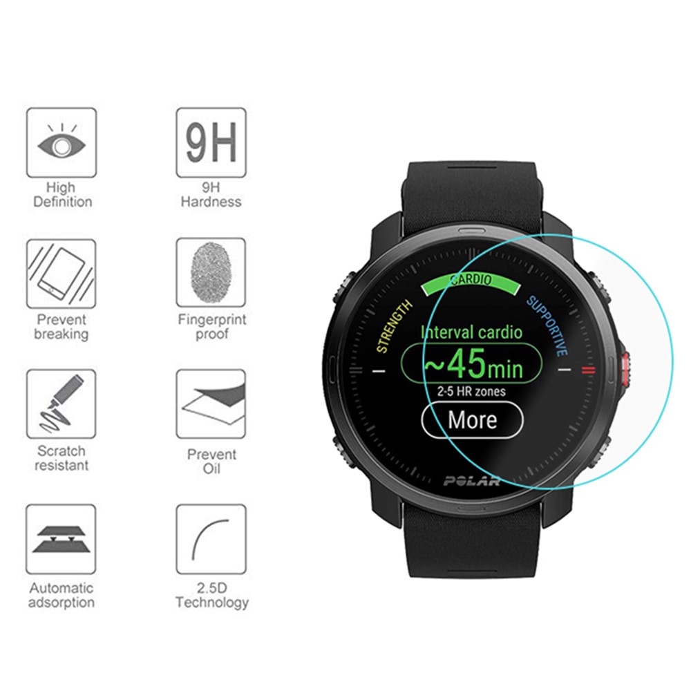 Tempered Glass Screen Protector Accessory for Polar Grit X Smartwatch-2