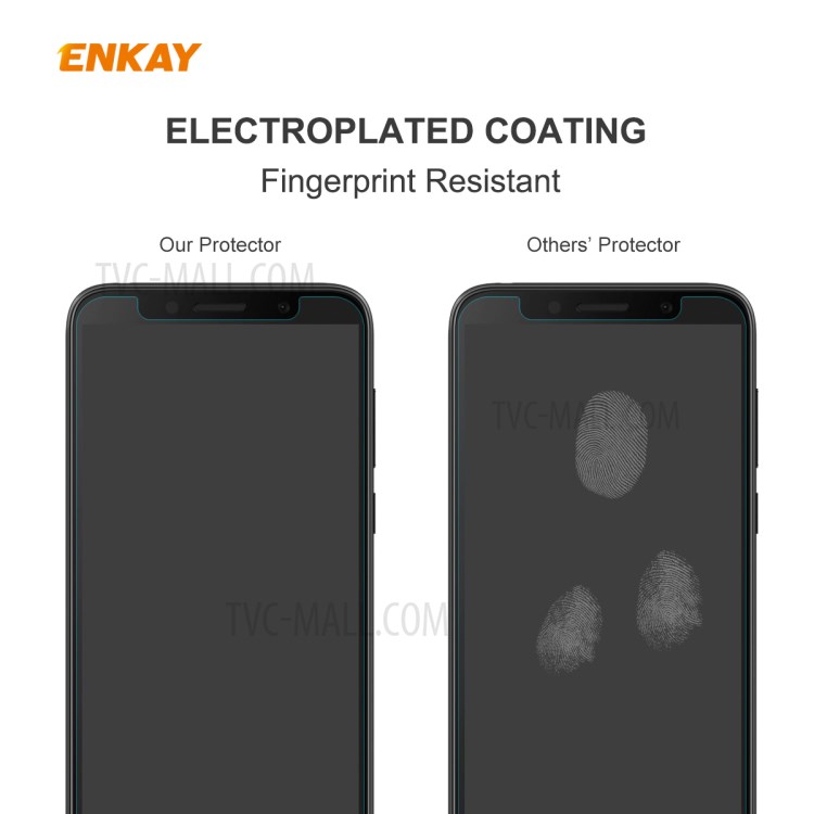 ENKAY 2Pcs/Set 0.26mm 9H 2.5D Arc Edge Tempered Glass Screen Protector for Huawei Y5p-3