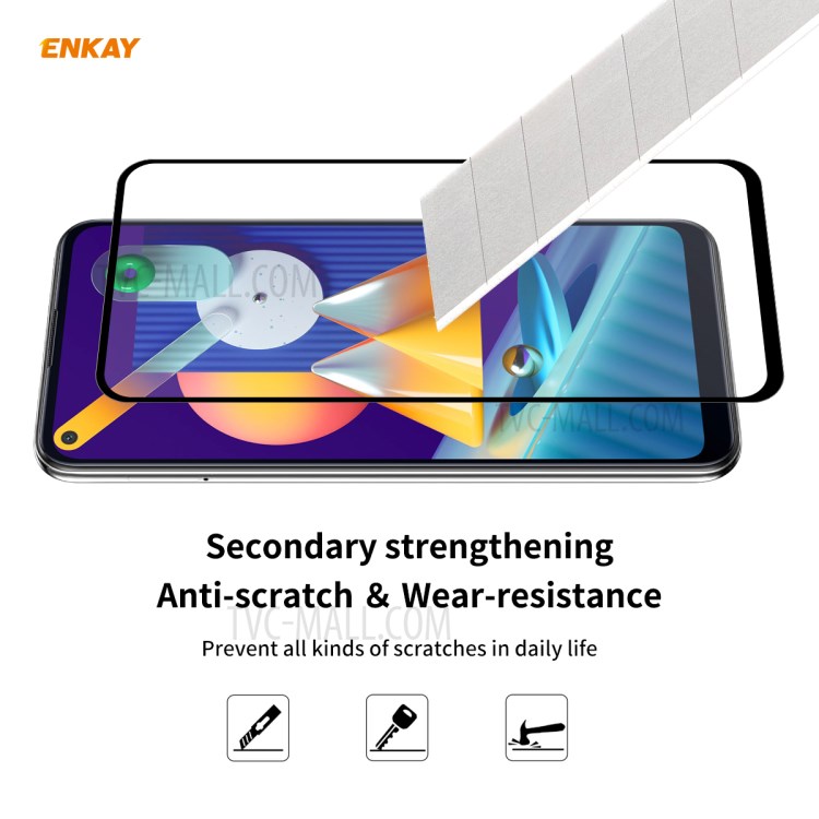 HAT PRINCE 10Pcs/Set Full Glue Full Size 0.26mm 9H 2.5D Tempered Glass Screen Film for Samsung Galaxy M11/Galaxy A11-5