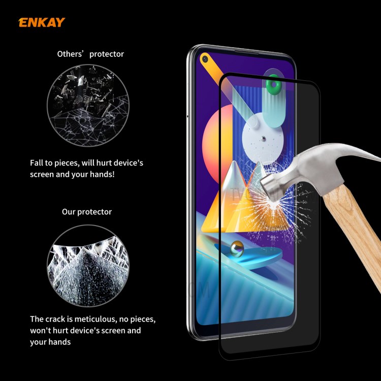 HAT PRINCE 5Pcs/Set Full Glue Full Size 0.26mm 9H 2.5D Tempered Glass Screen Film for Samsung Galaxy M11/Galaxy A11-7