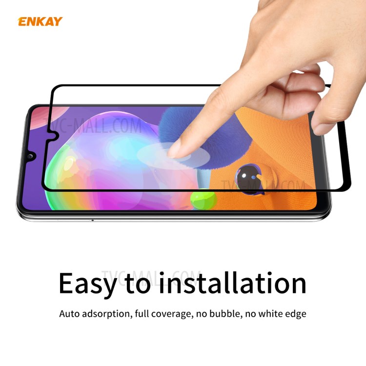 HAT PRINCE 5Pcs/Set Full Glue Full Size 0.26mm 9H 2.5D Tempered Glass Screen Film for Samsung Galaxy A31-6