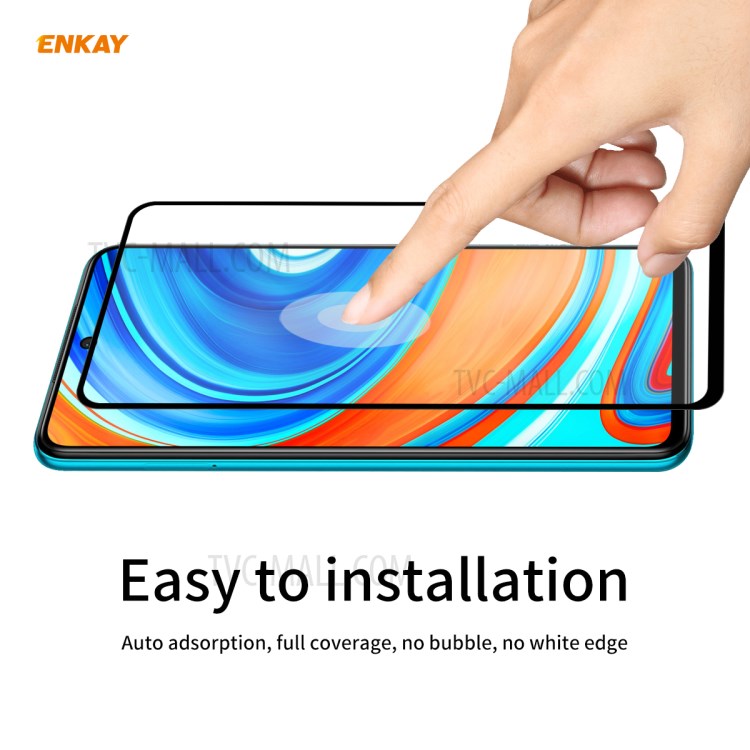 HAT PRINCE 2Pcs/Set Full Glue Full Size 0.26mm 9H 2.5D Tempered Glass Screen Film for Xiaomi Redmi Note 9S/Note 9 Pro/Note 9 Pro Max-6