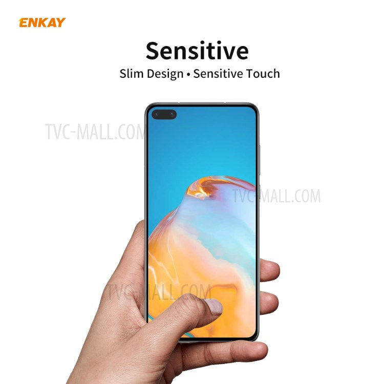 HAT PRINCE 5Pcs/Set Full Glue Full Size 0.26mm 9H 2.5D Tempered Glass Screen Film for Huawei P40-4