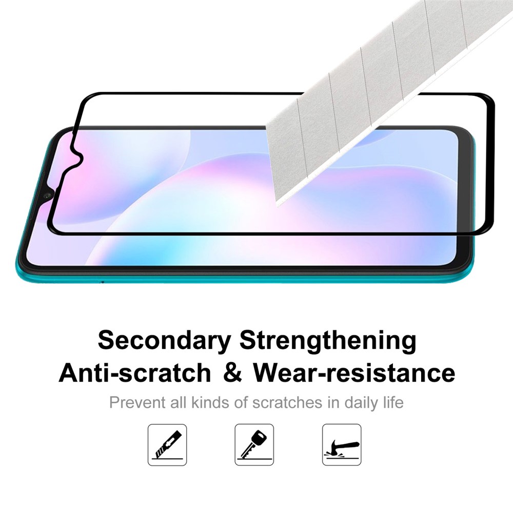 HAT PRINCE 10Pcs/Set Full Glue Full Size 0.26mm 9H 2.5D Tempered Glass Screen Film for Xiaomi Redmi 9/9A/9C-5