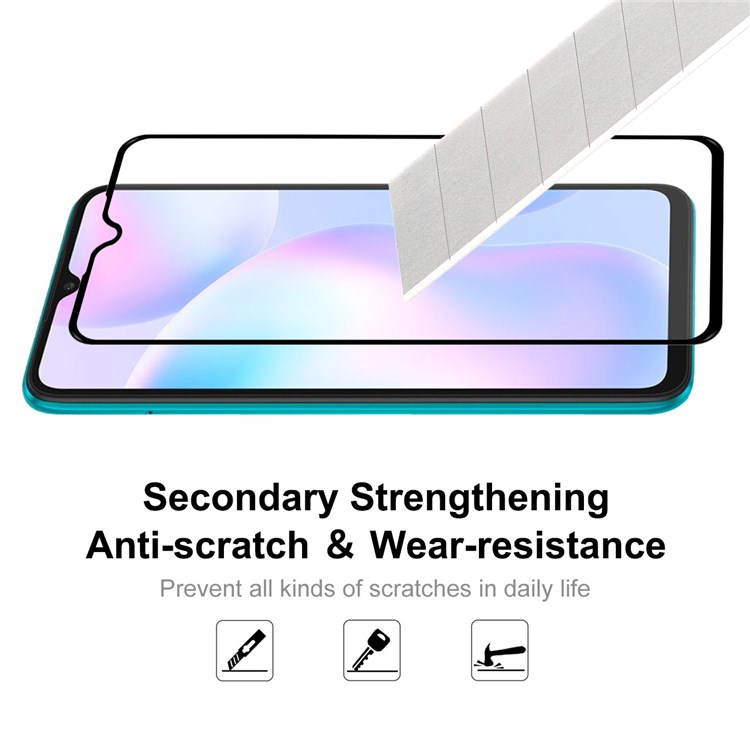 HAT PRINCE 2Pcs/Set Full Glue Full Size 0.26mm 9H 2.5D Tempered Glass Screen Protector for Xiaomi Redmi 9/9A/9C-5