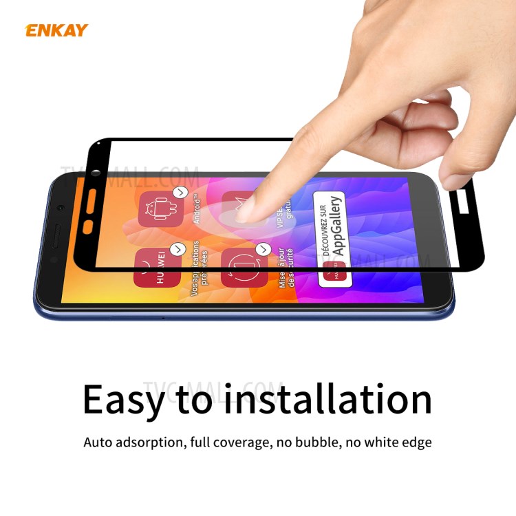 HAT PRINCE 5Pcs/Set Full Glue Full Size 0.26mm 9H 2.5D Tempered Glass Screen Film for Huawei Y5p-6