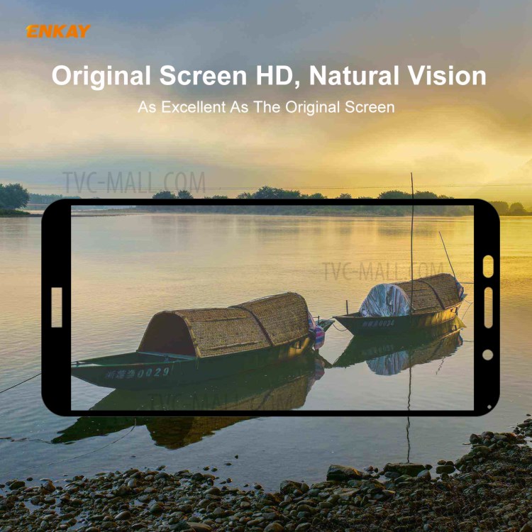 HAT PRINCE 5Pcs/Set Full Glue Full Size 0.26mm 9H 2.5D Tempered Glass Screen Film for Huawei Y5p-8
