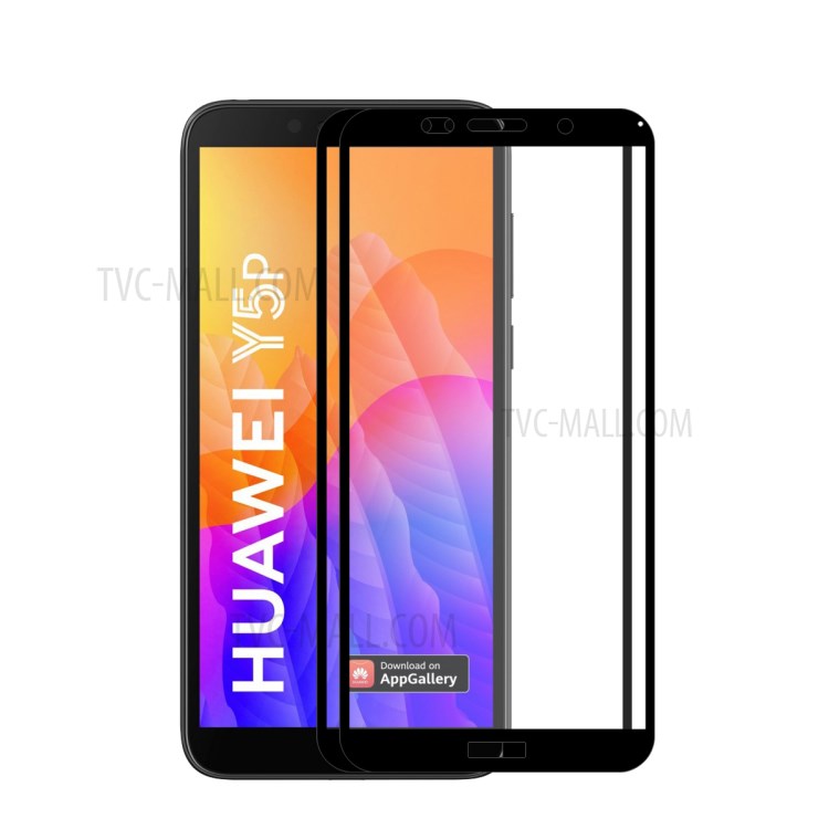 HAT PRINCE 2Pcs/Set Full Glue Full Size 0.26mm 9H 2.5D Tempered Glass Screen Film for Huawei Y5p-1