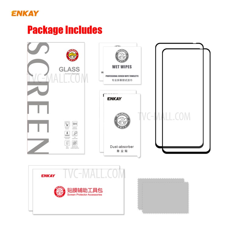 HAT PRINCE 2Pcs/Set Full Glue Full Size 0.26mm 9H 2.5D Tempered Glass Screen Protector for Honor X10 5G-10